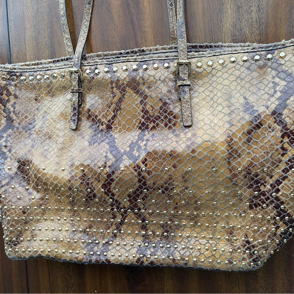 Michael Kors Brown Snake Print Tote - Picture 5 of 9